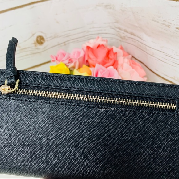 Large slim bifold wallet Cameron black NWT leather - Picture 3 of 6